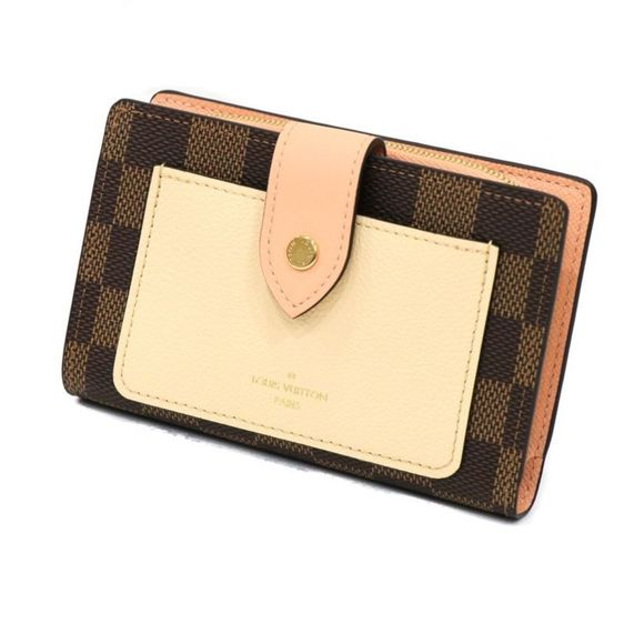Louis Vuitton Damier Ebene Politefeuille Juliet Wallet Bifold Compact Brown - Picture 1 of 10